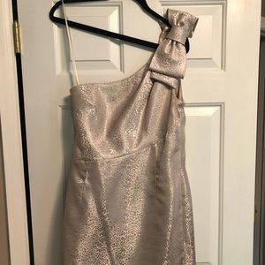 One shoulder, cheetah print mini dress